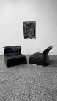 Pair of "Vela Bassa" Armchair by Giovanni Offredi for Saporiti, Italia, 1970s