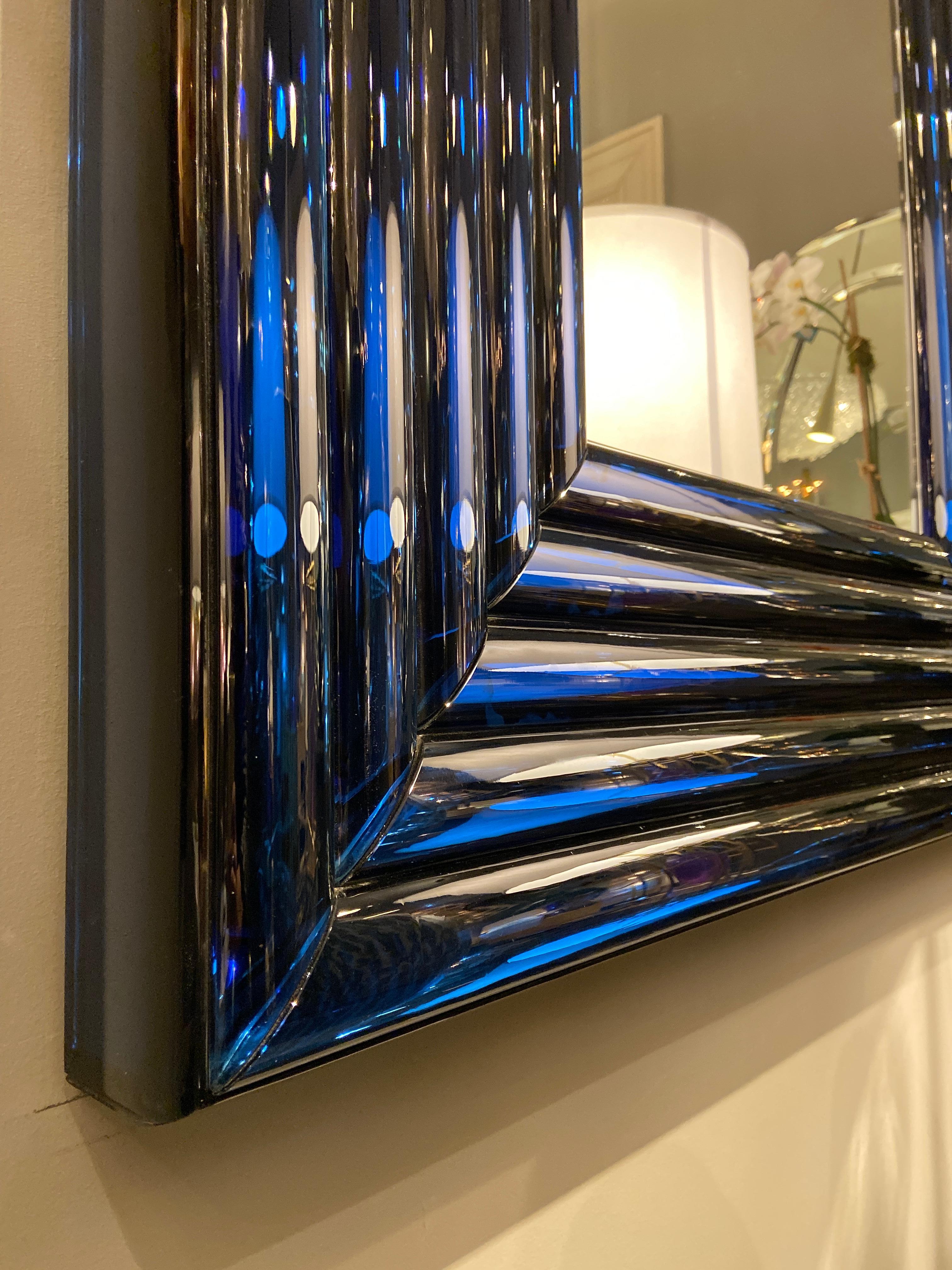 Verre taillé Paire de miroirs Velluto de Roberto Rida, Italie, contemporains en vente