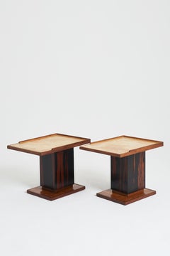 Pair of Velum Side Tables in the manner of Paul-Dupré Lafon