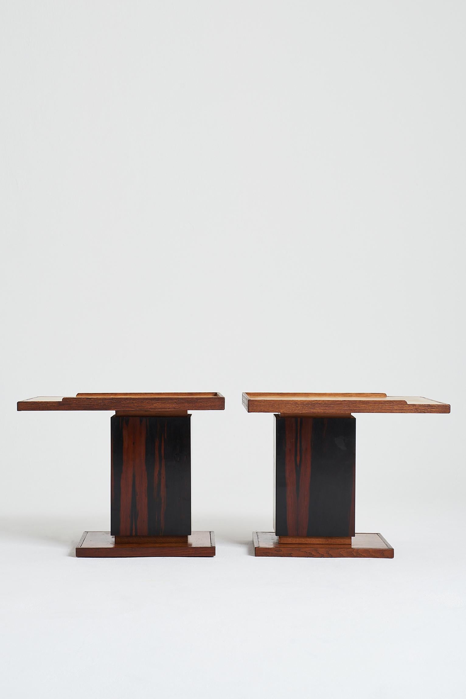 Pair of Velum Side Tables in the manner of Paul-Dupré Lafon In Good Condition In London, GB