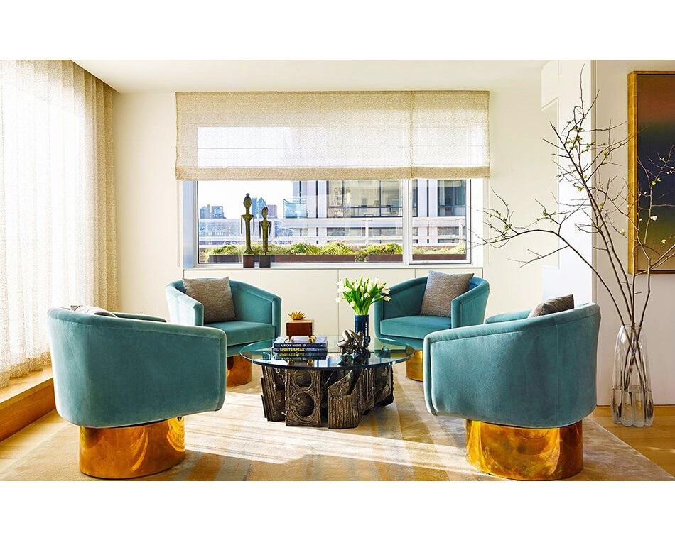 Pair of Velvet and Brass Swivel Chairs by Leon Rosen for Pace 1