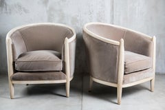 Paar Sessel aus Samt und lackiertem Holz, Art déco, Italien, um 1930