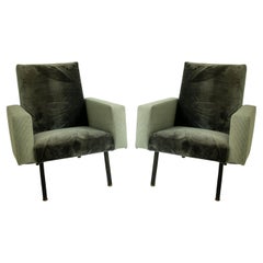 Pair of velvet armchairs. Italy, 1950.