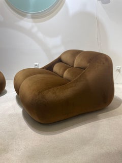 Pareja de Sillones de Terciopelo Modelo Ciuingam de De Pas Durbino y Lomazzi