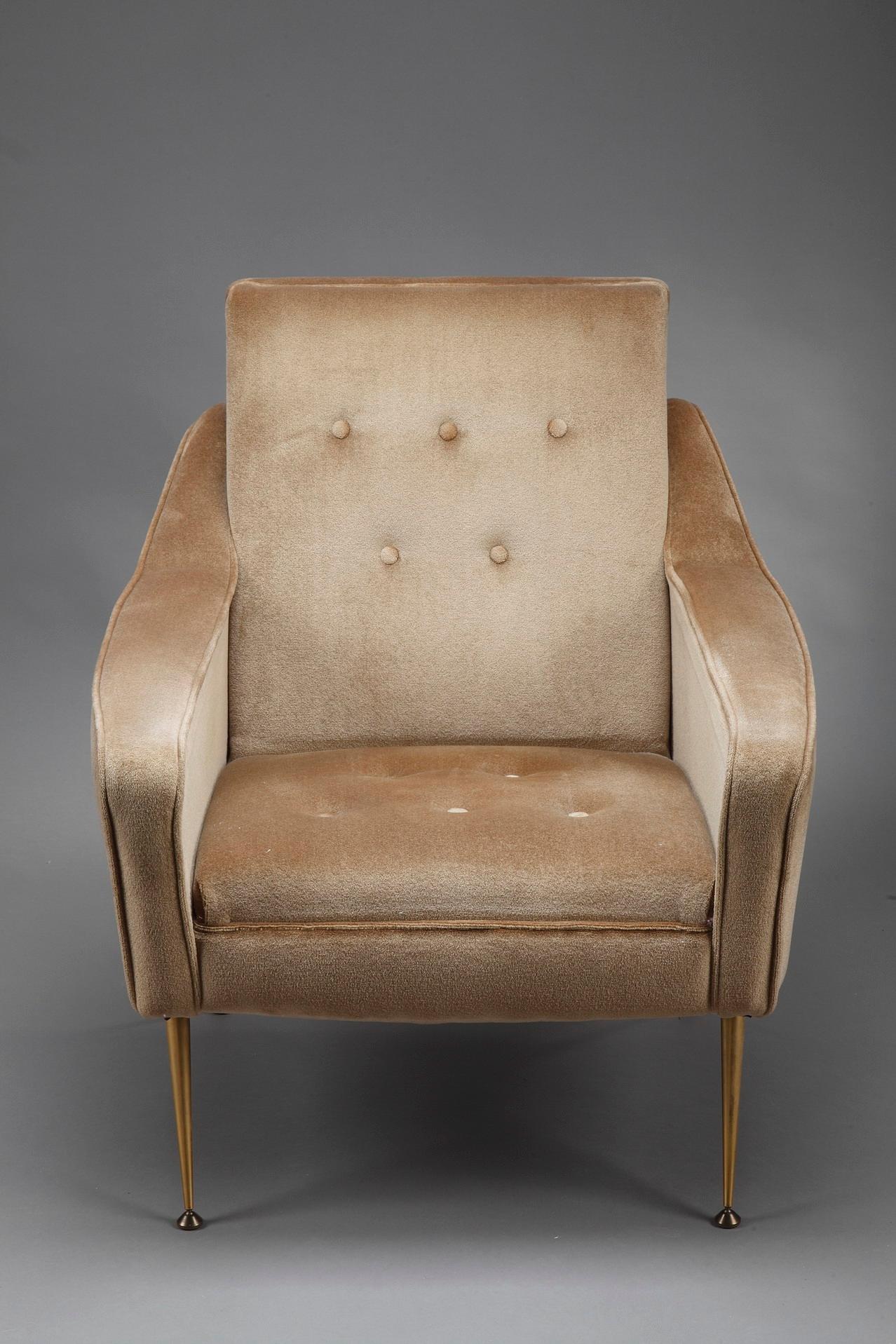 Bergre-Stühle aus Samt, 1950er Jahre, Paar (20. Jahrhundert) im Angebot