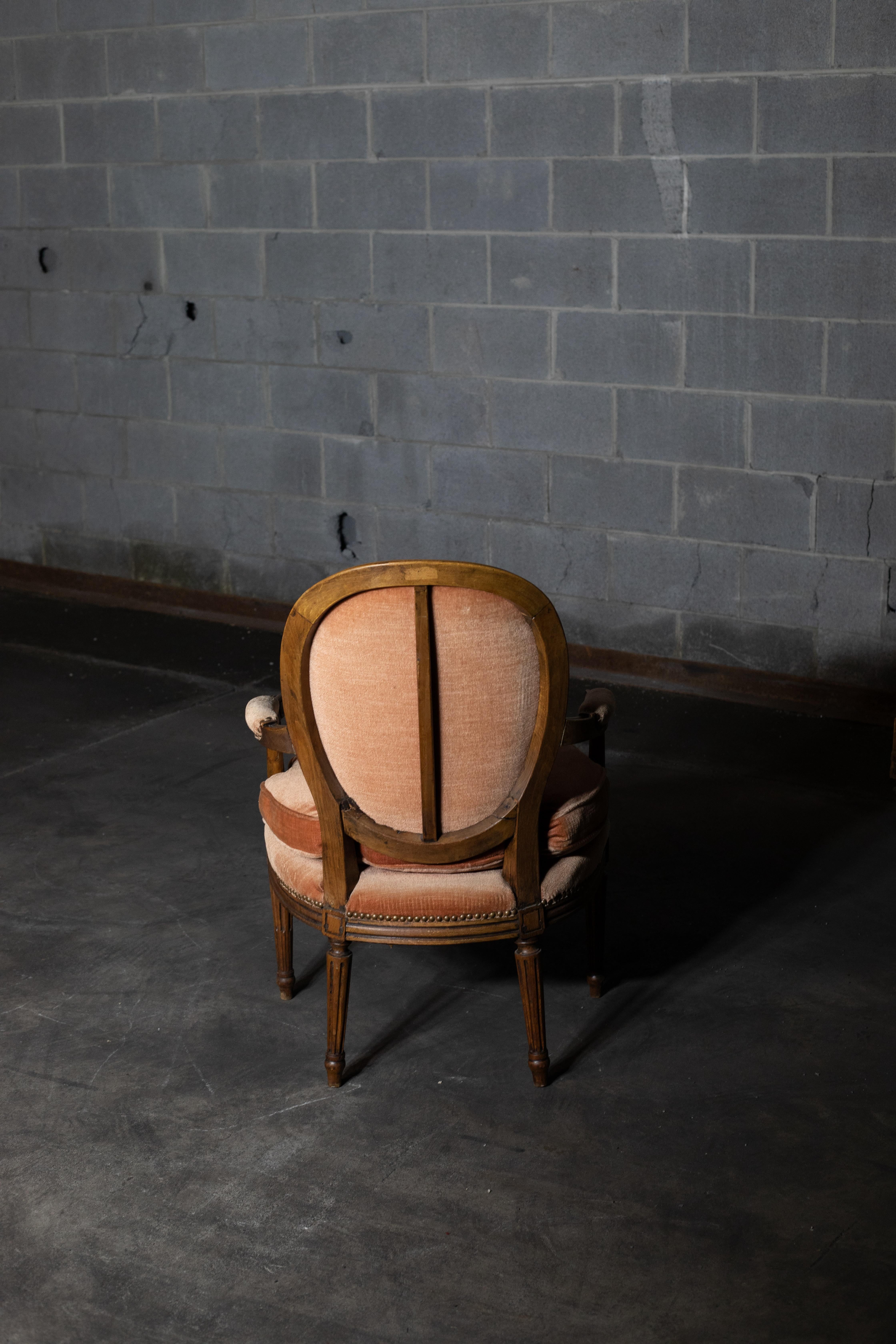 Pair of Velvet Chairs For Sale 4