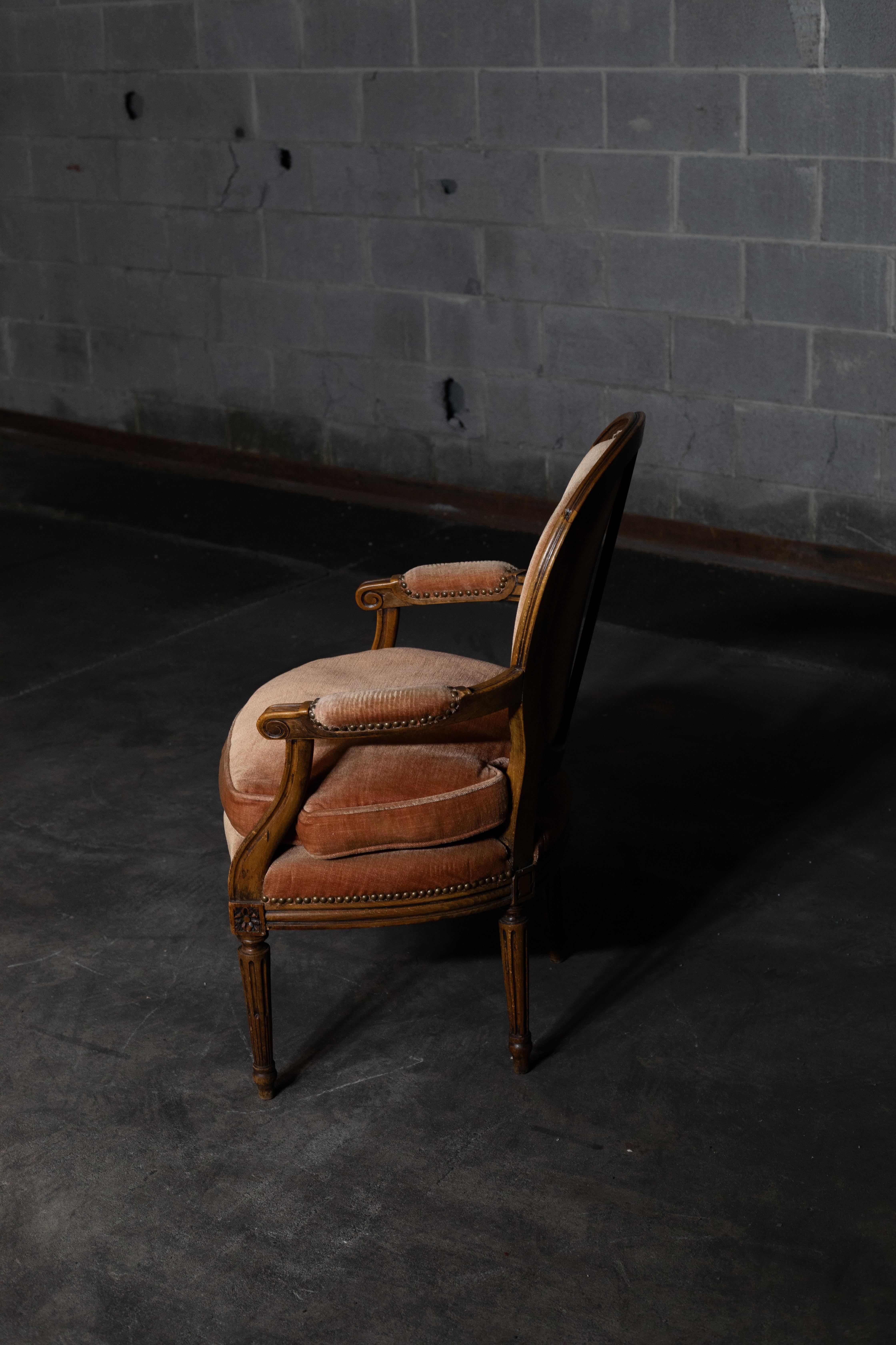 Pair of Velvet Chairs For Sale 2
