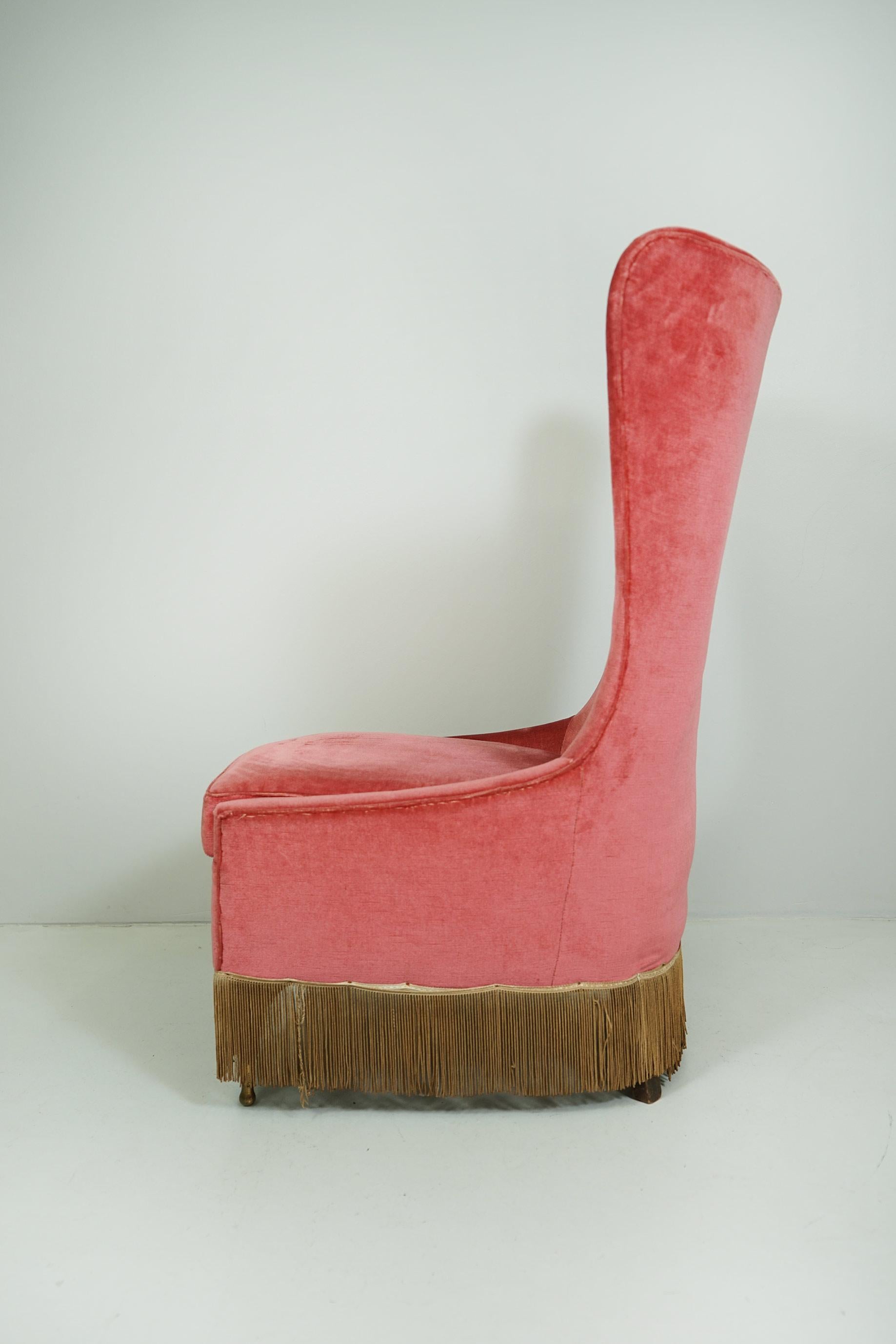 italien Paire de fauteuils en velours de Cesare Lacca, circa 1950 en vente