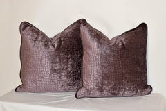 Handmade Velvet Pillows with Leather Welting