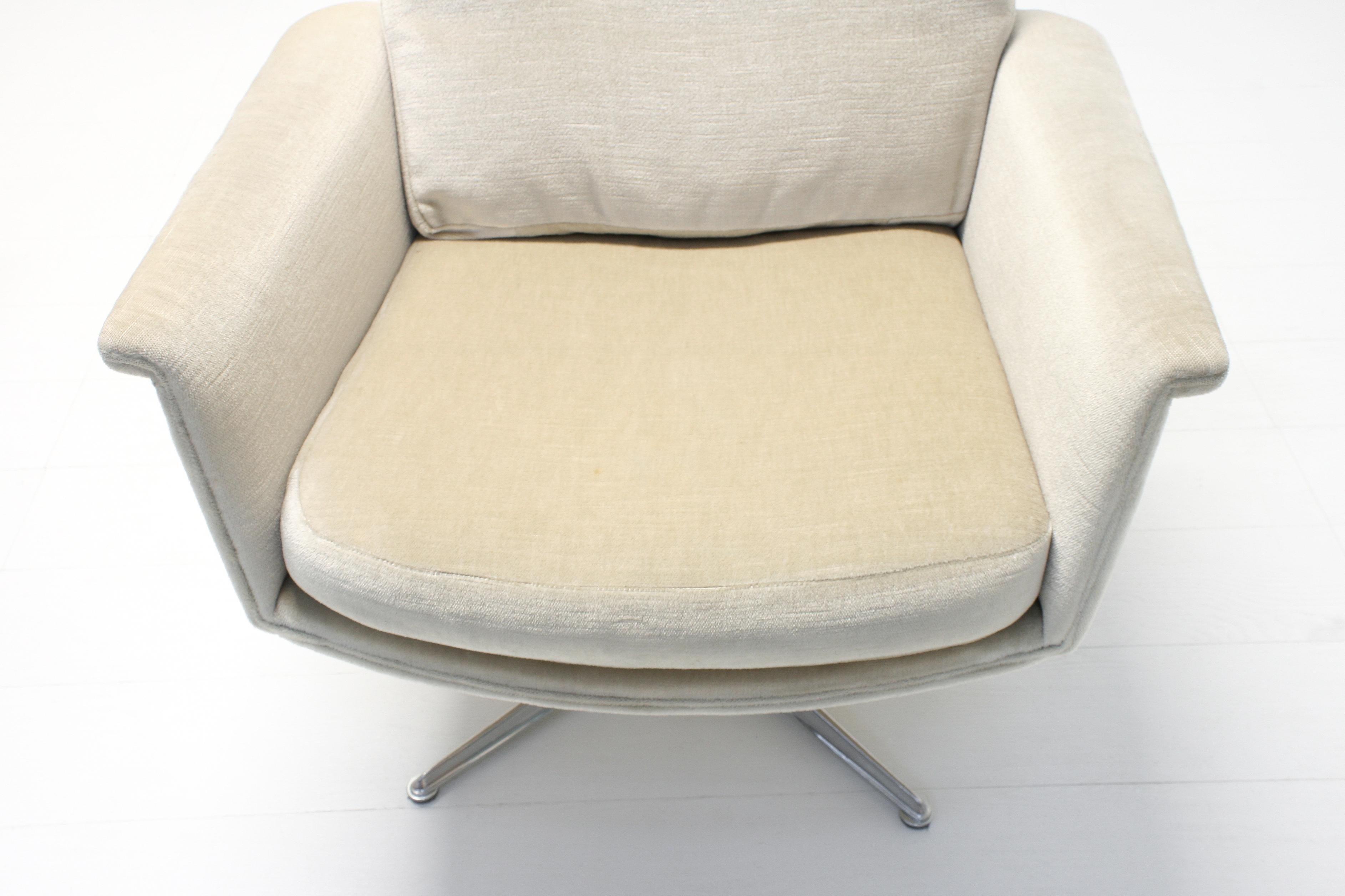 Paar Samt Sedia Lounge Chairs von Horst Brüning für COR, Deutschland, 1960er Jahre (Aluminium) im Angebot
