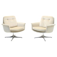 Pair of Velvet Sedia Lounge Chairs by Horst Brüning for COR, Germany, 1960s