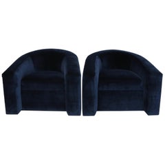 Pair of Velvet Tub Chairs