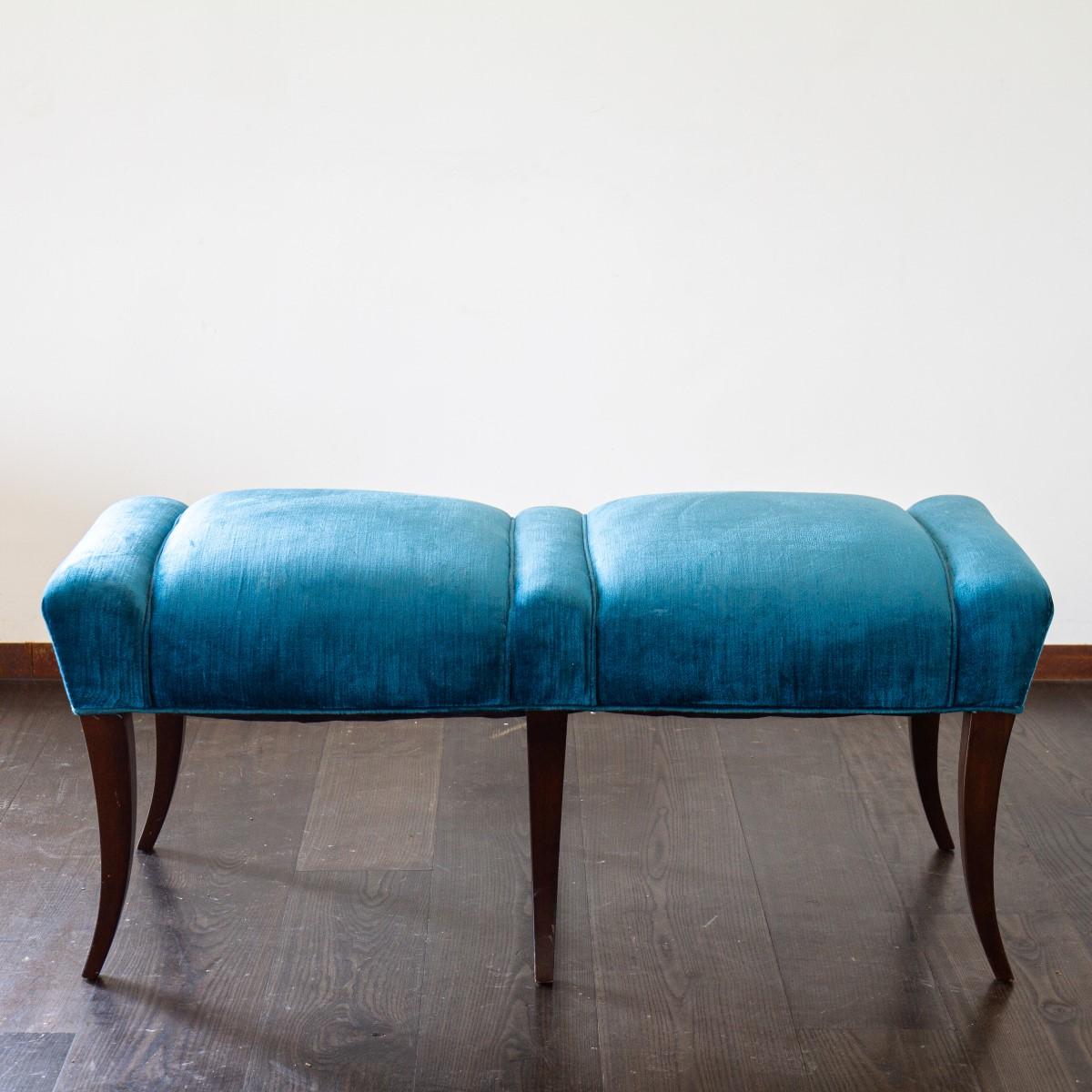 Pair of Velvet Upholstered Benches in the Manner of Parzinger 10