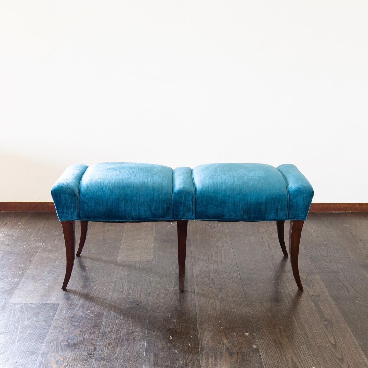 Pair of Velvet Upholstered Benches in the Manner of Parzinger 11