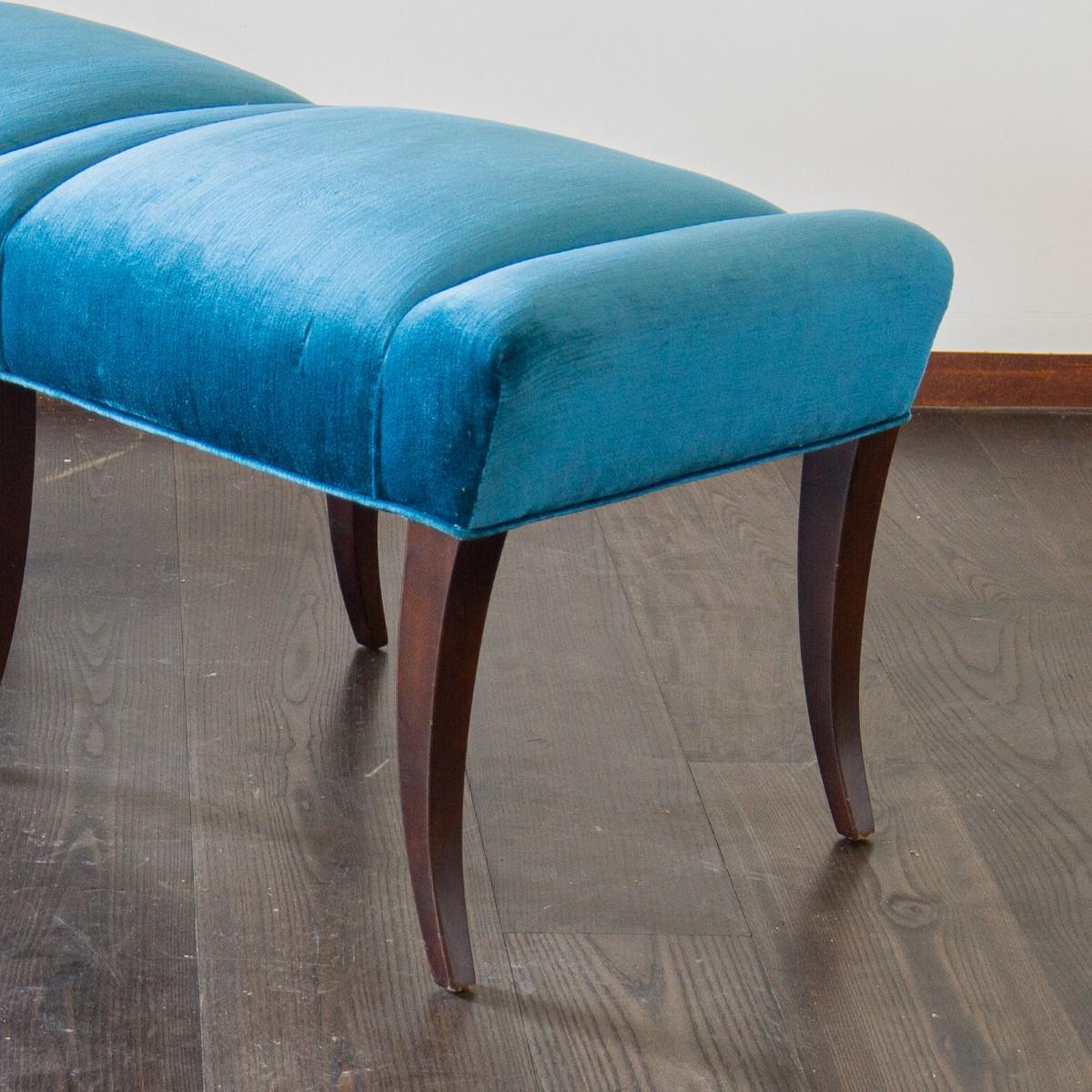 Pair of Velvet Upholstered Benches in the Manner of Parzinger 12