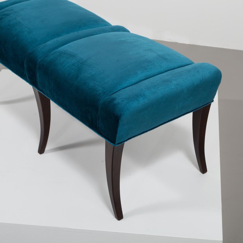 Pair of Velvet Upholstered Benches in the Manner of Parzinger 4
