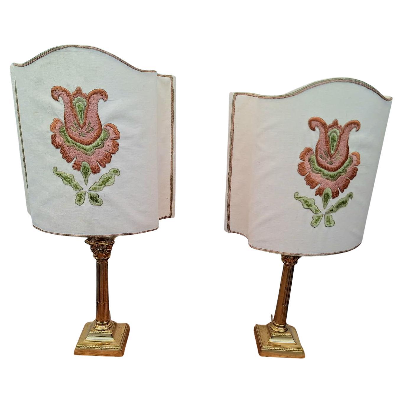 Pair of Venation Table Lamps For Sale