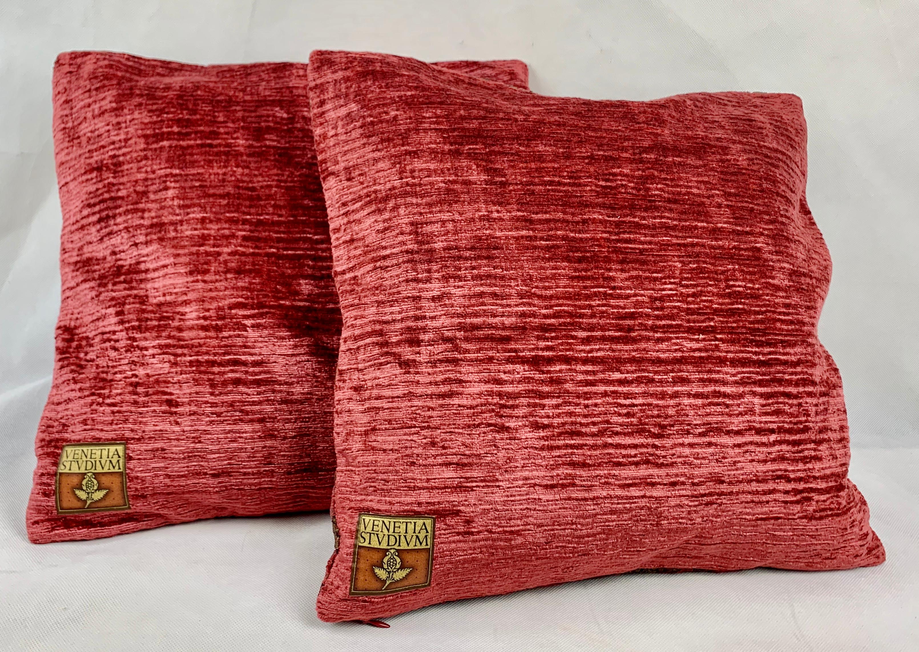 Italian Fortuny/Venetia Studium Square Velvet Cushions. The Bizarre Pattern