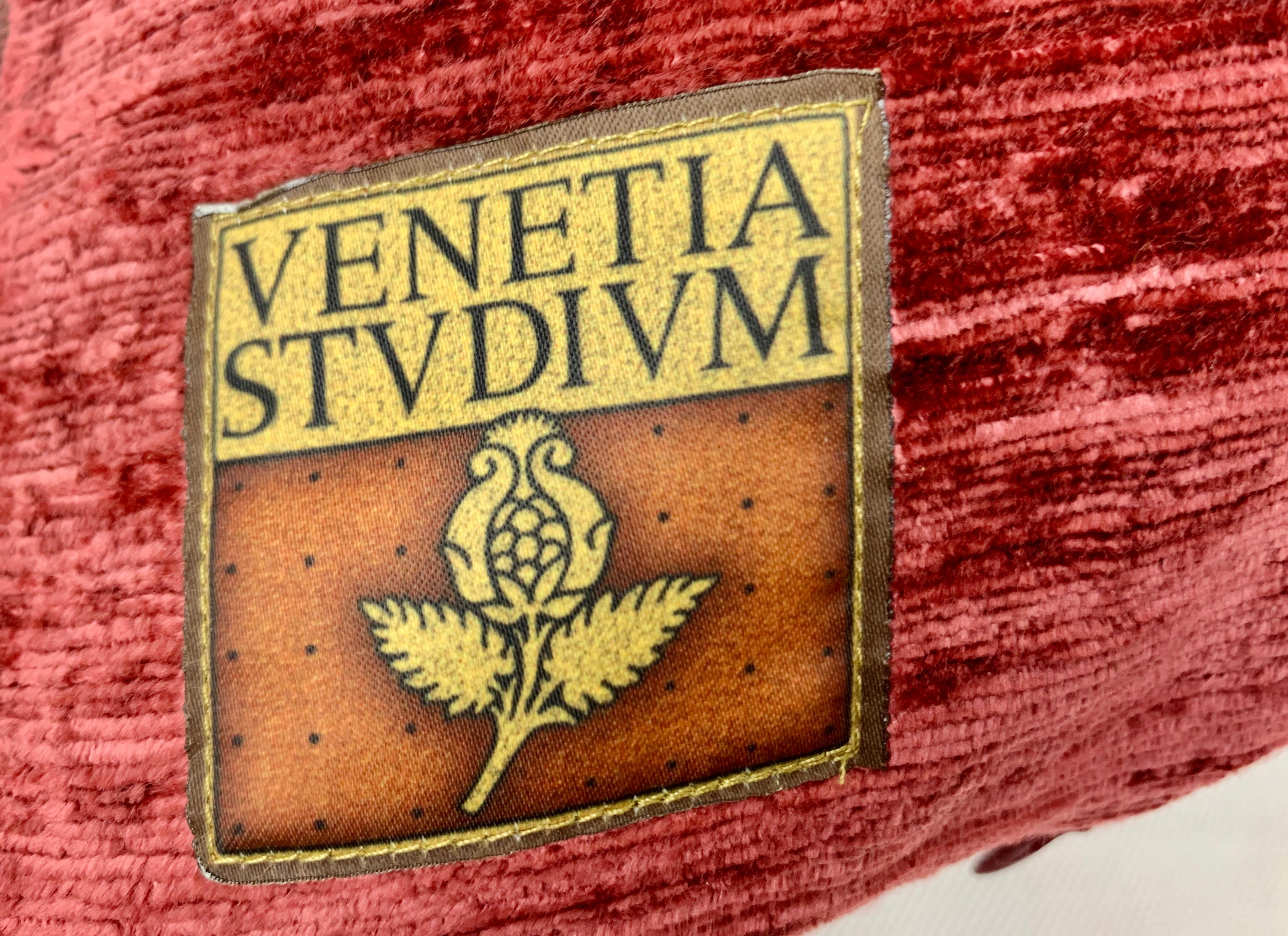 Italian Pair of the Bizarre Pattern Oblong Velvet Cushions by Venetia Studium/Fortuny 