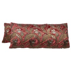 A Pair of The Bizarre Pattern Oblong Velvet Cushions by Venetia Studium/Fortuny 