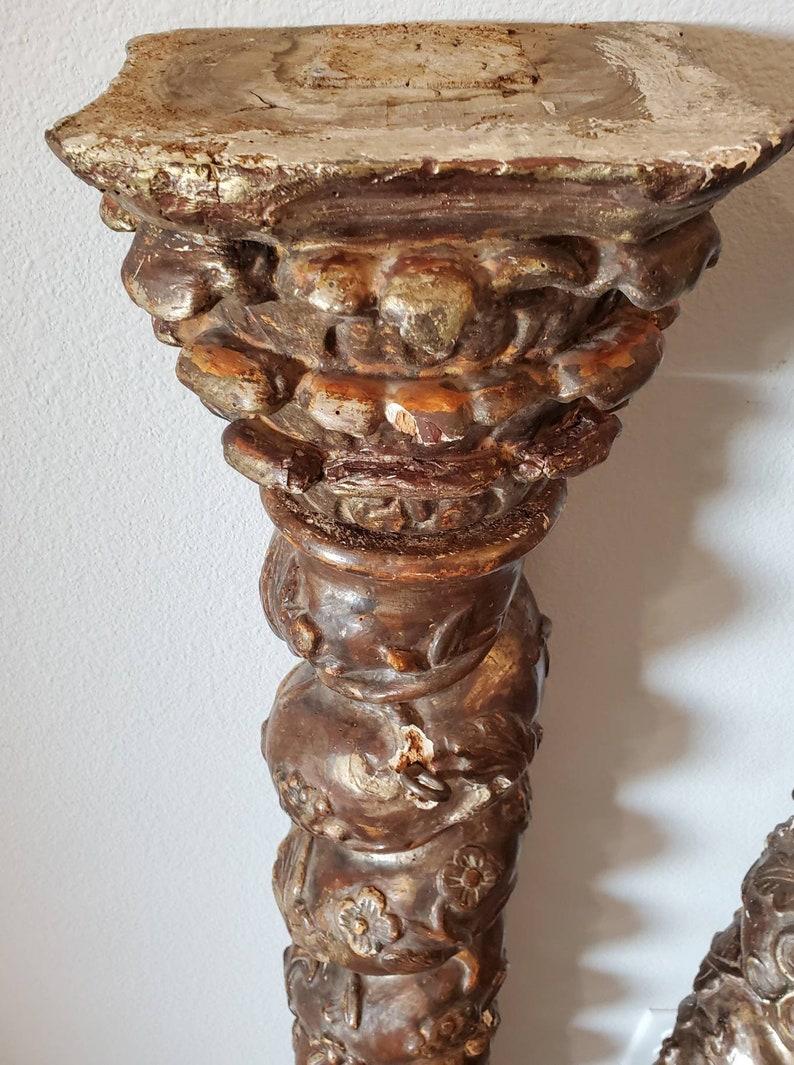 Wood Pair of Venetian 18th/19th Century Italian Rococo Solomonic Columns For Sale