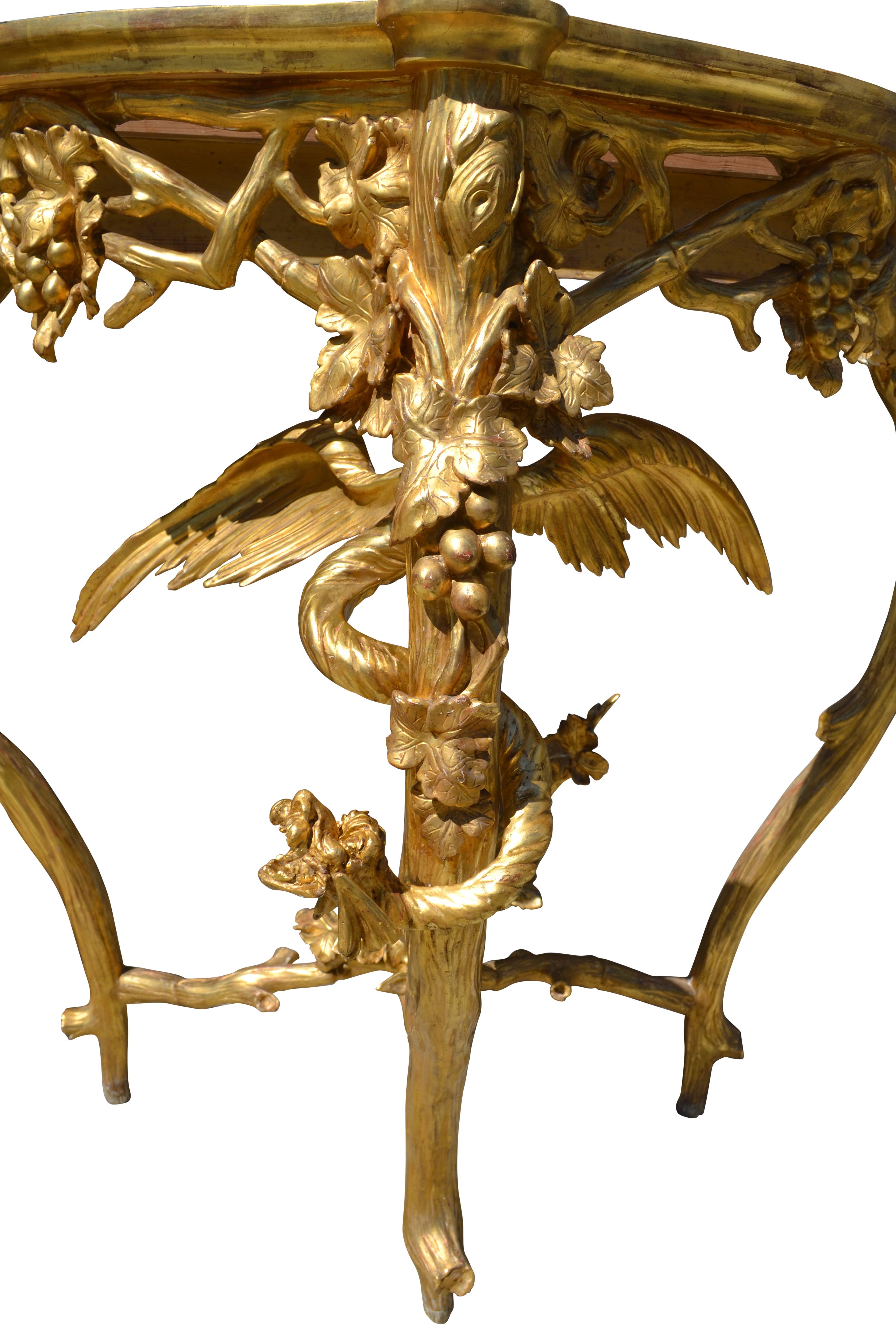 Pair of Venetian 18th-19th Century Rococo Dragon and Bird Mirrors and Consoles For Sale 2