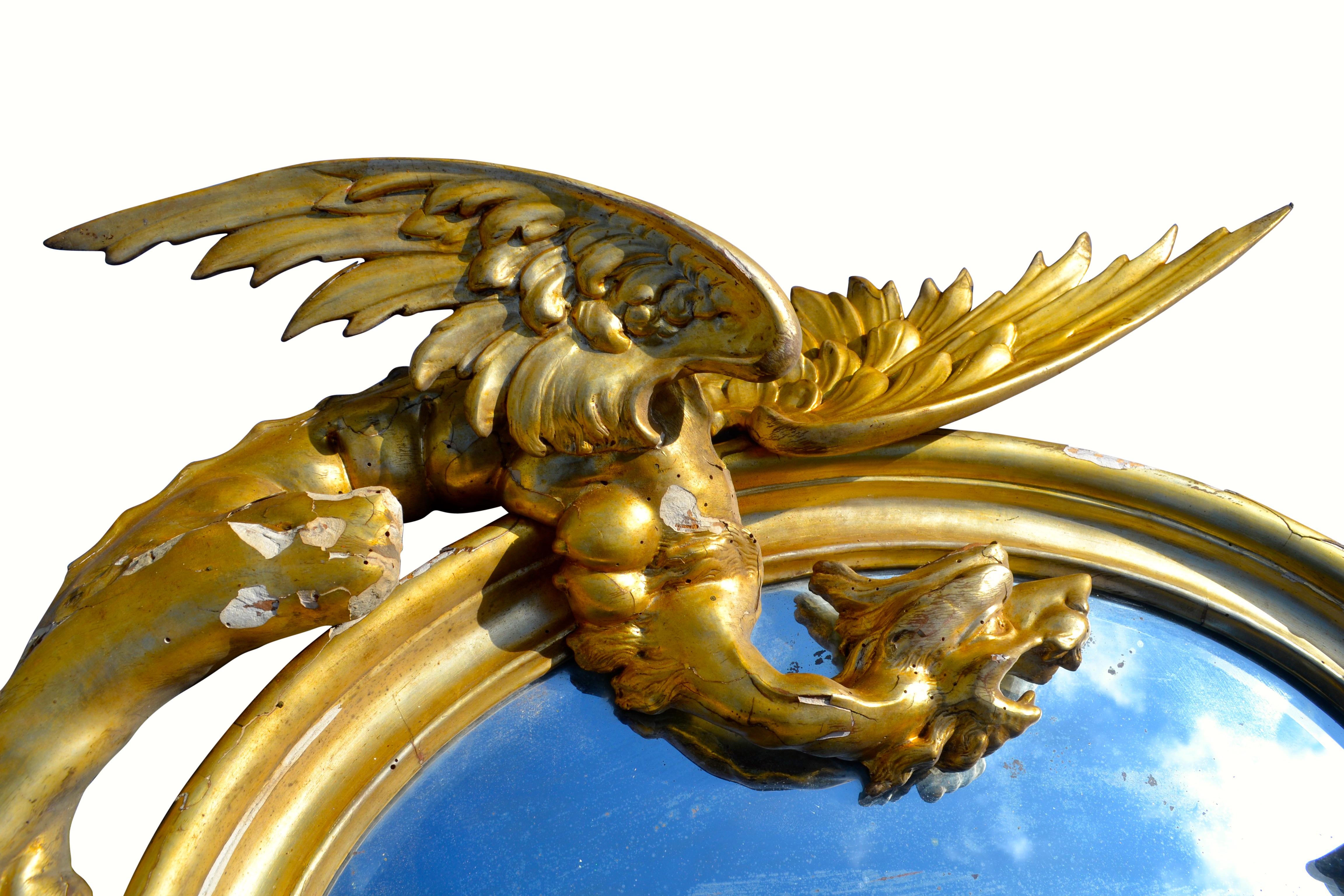 Pair of Venetian 18th-19th Century Rococo Dragon and Bird Mirrors and Consoles For Sale 4