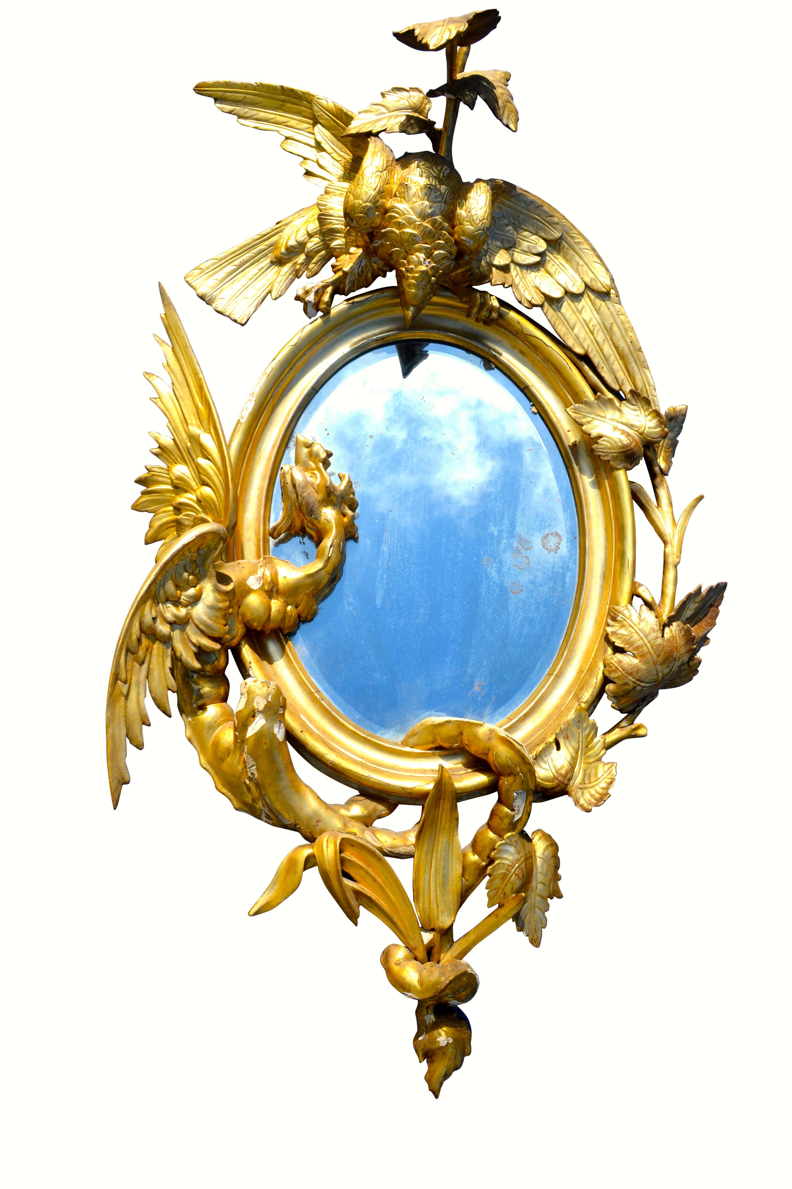 Pair of Venetian 18th-19th Century Rococo Dragon and Bird Mirrors and Consoles For Sale 6