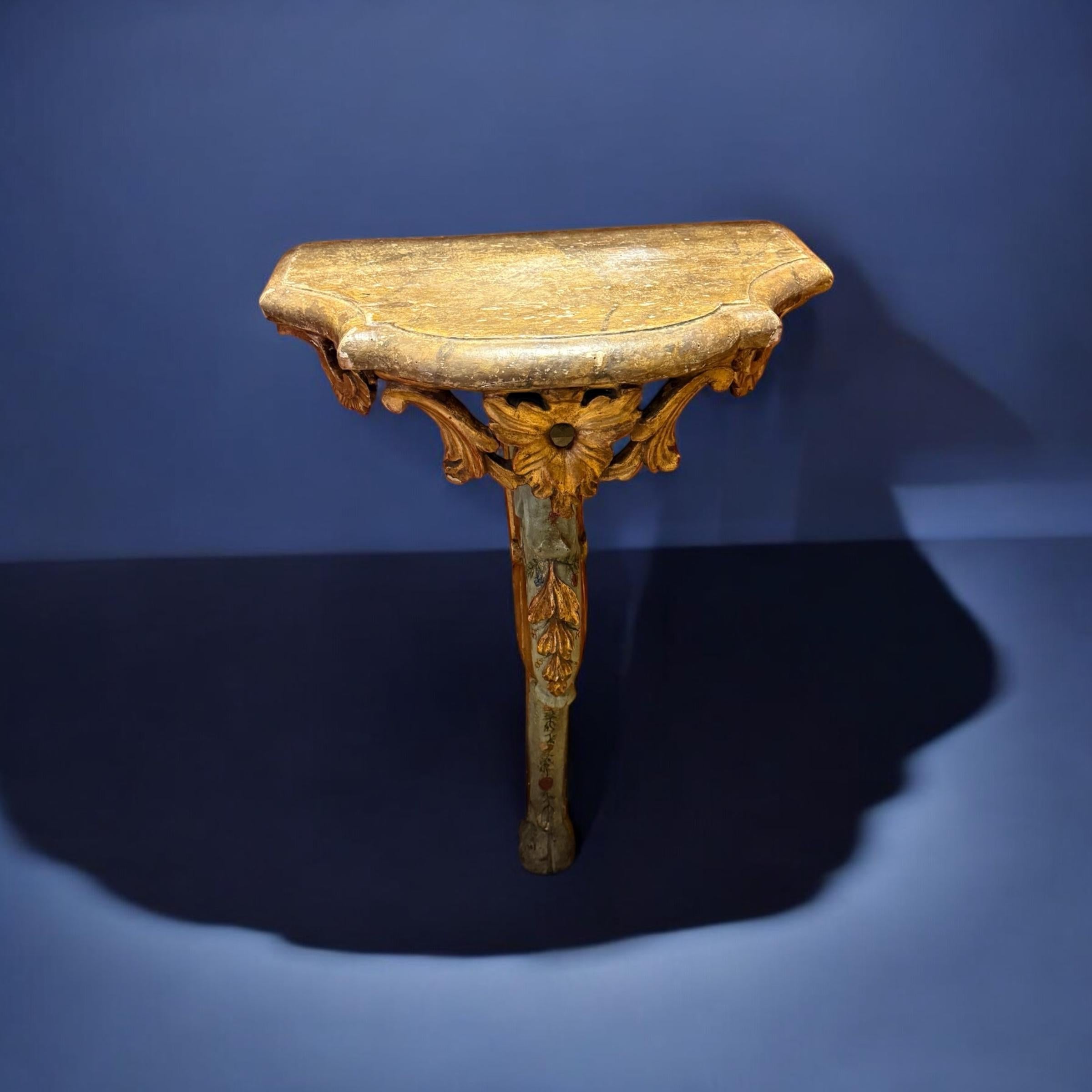 Pair of Venetian 18th Century Painted and Parcel-Gilt Console Tables 2