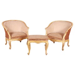 Pair of Venetian Armchairs and Stool