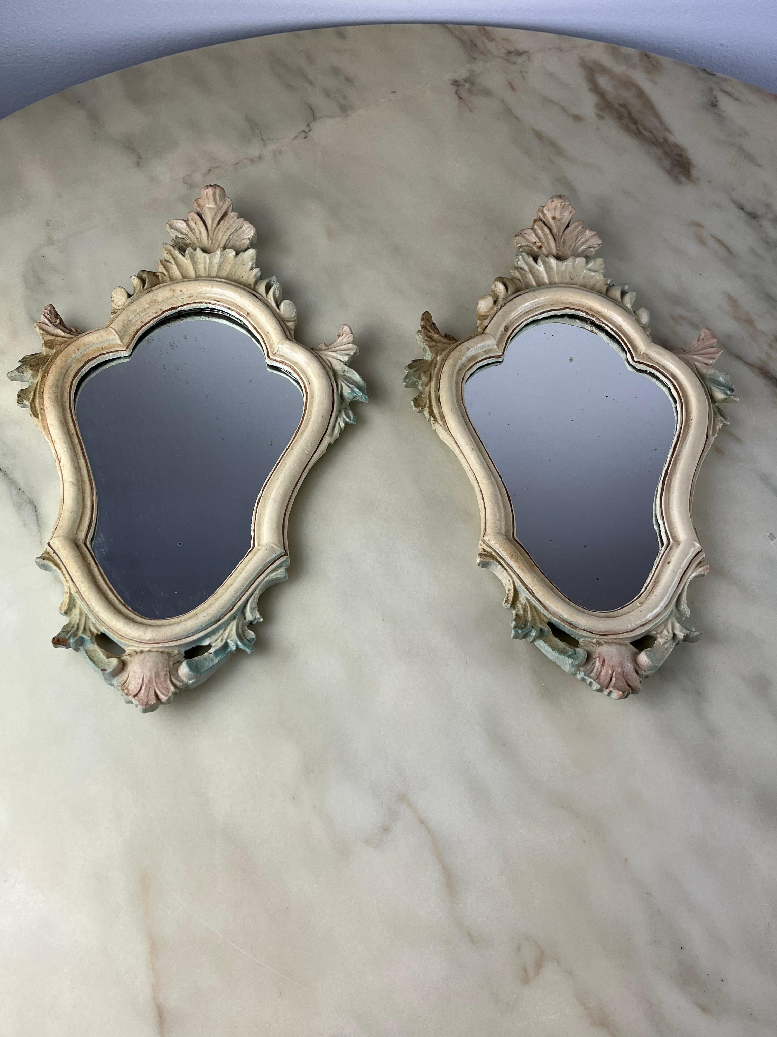 Pair of Venetian Bedside Mirrors, Italy, 1960s For Sale 5