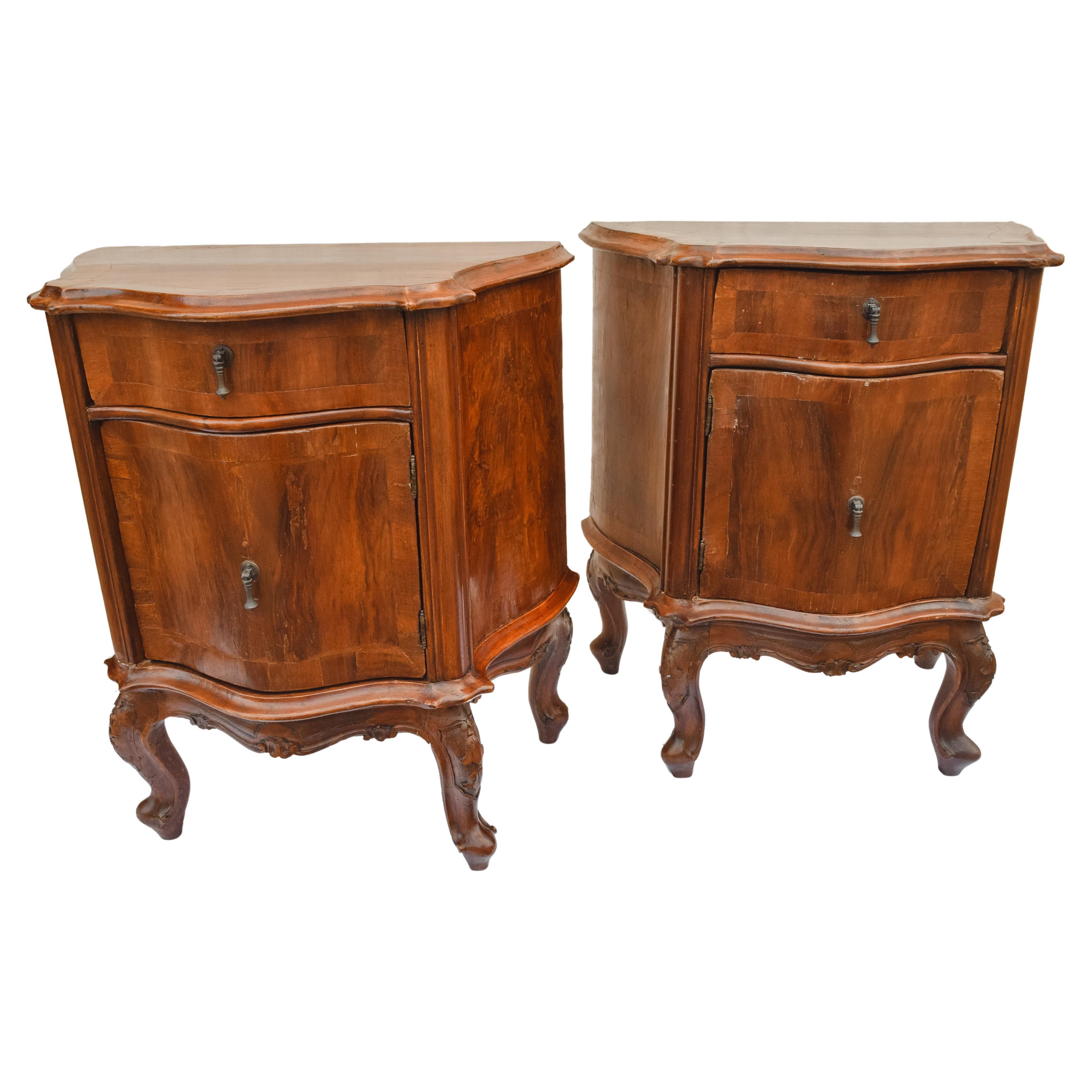 Pair of Venetian Bedside Tables For Sale