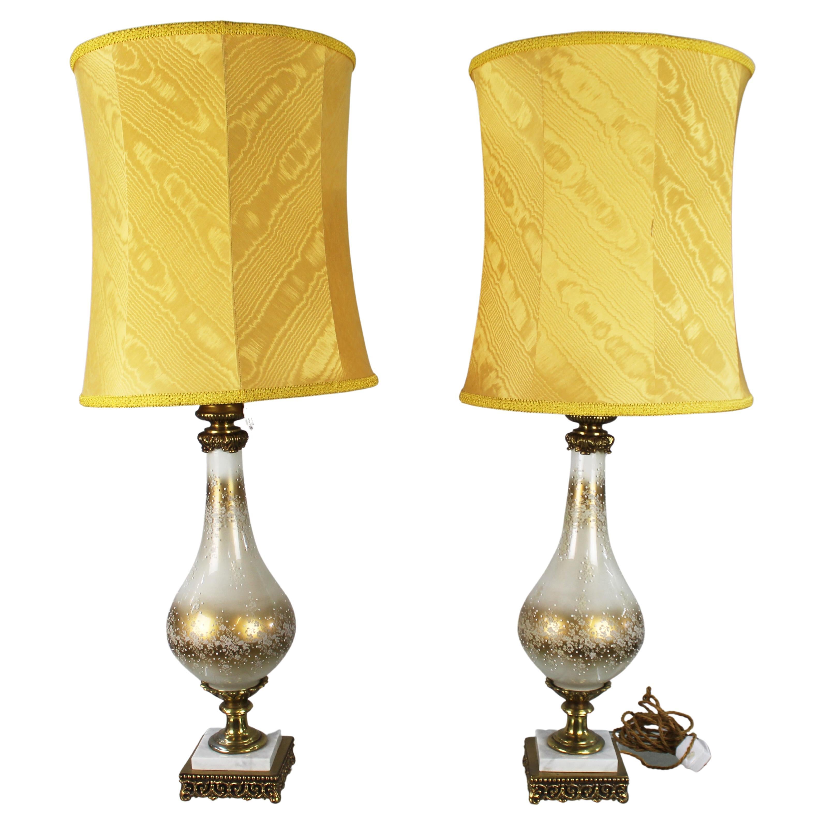 Pair of Glass Lamps at 1stDibs