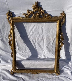 Pair of Venetian Carved Gilded Wood Frames, Venice, 18th Century, Mirror Italy