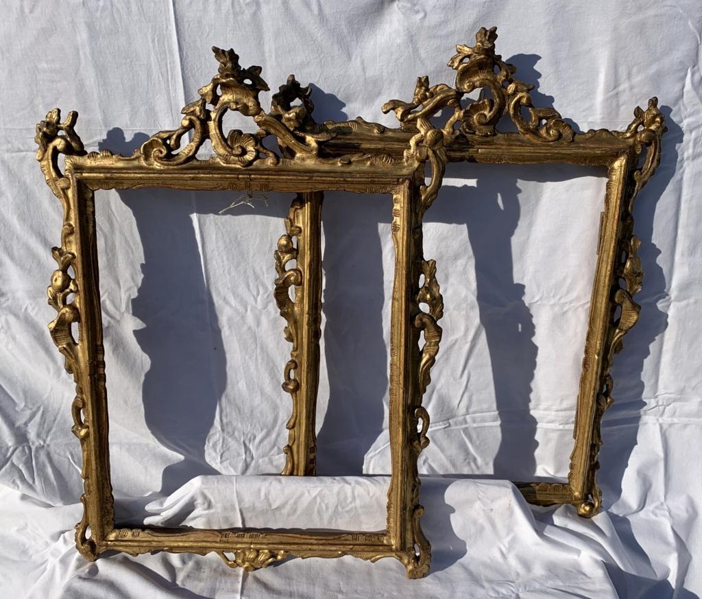 Pair of Venetian Carved Gilded Wood Frames, Venice, 18th Century, Mirror Italy For Sale 2