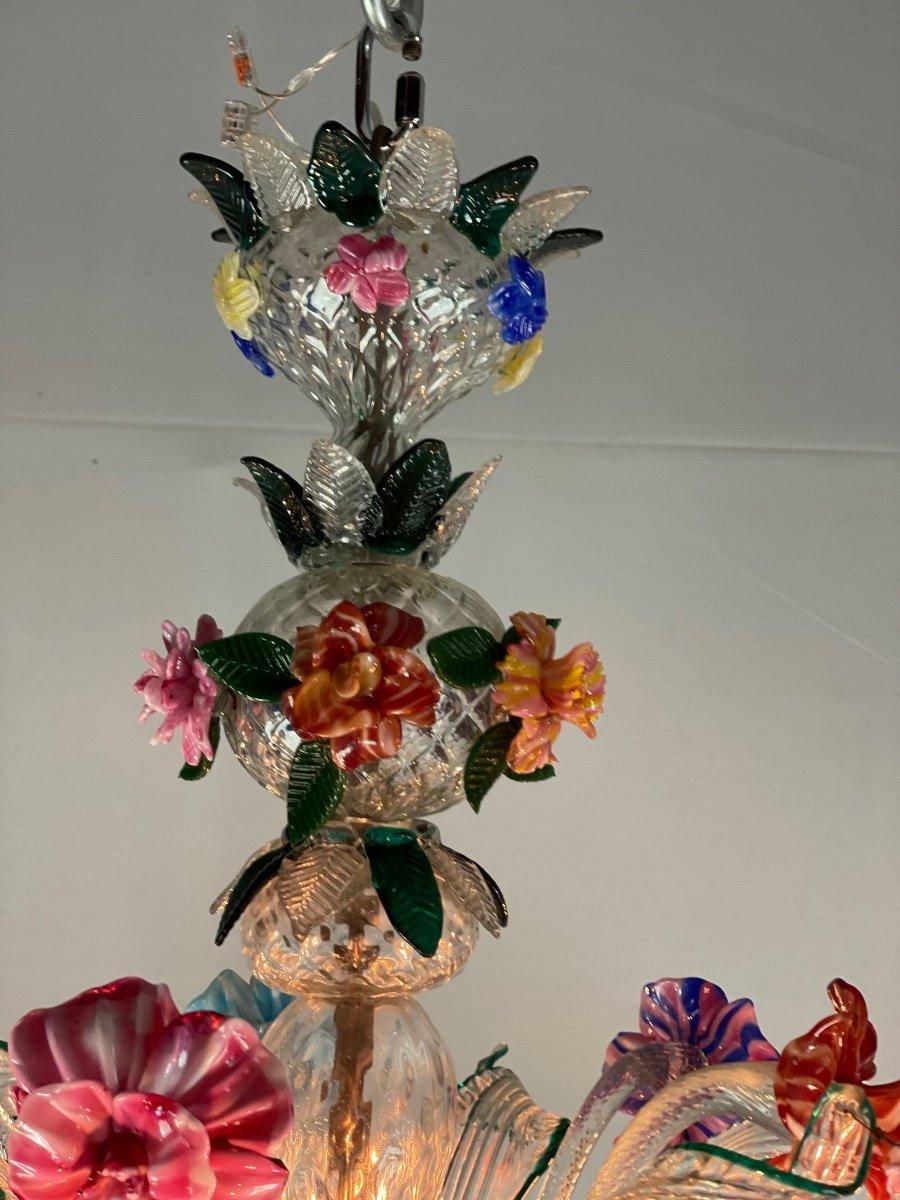  Venetian Chandeliers in Multicolored Murano Glass 6 Arms of Light 5