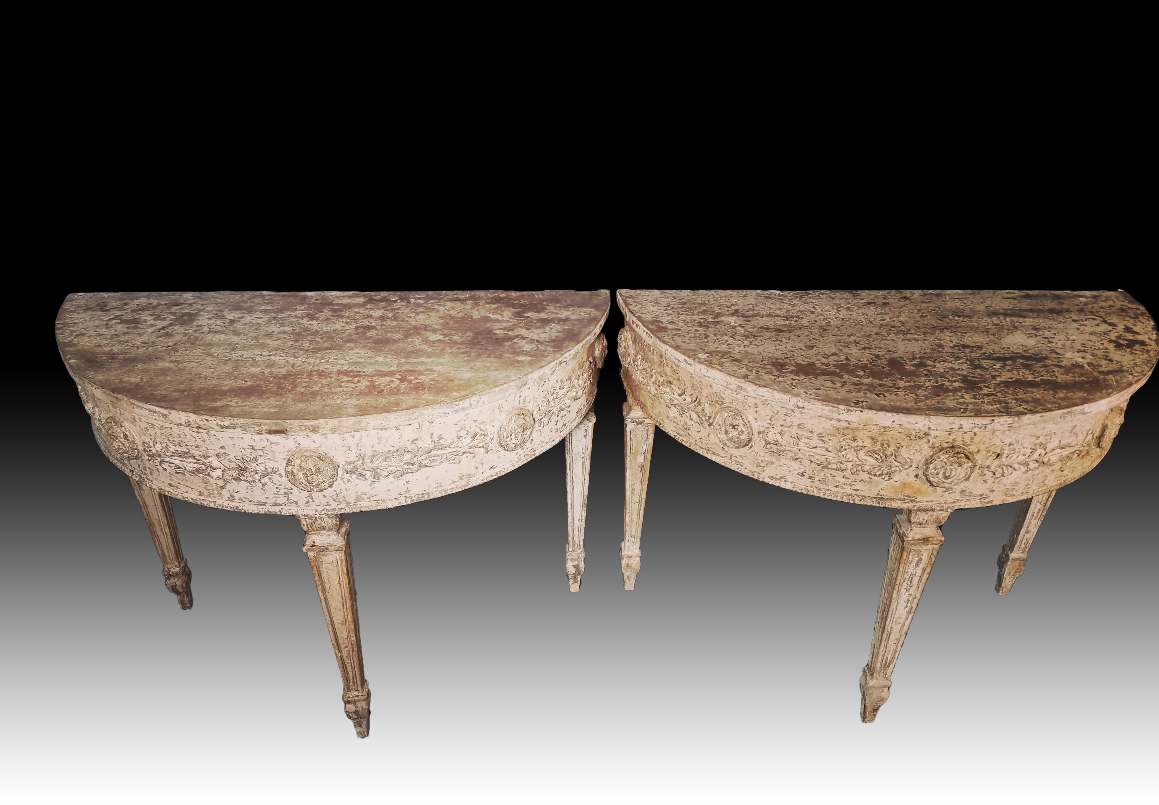 Pair of Venetian Consoles 19th Century In Good Condition For Sale In Madrid, ES