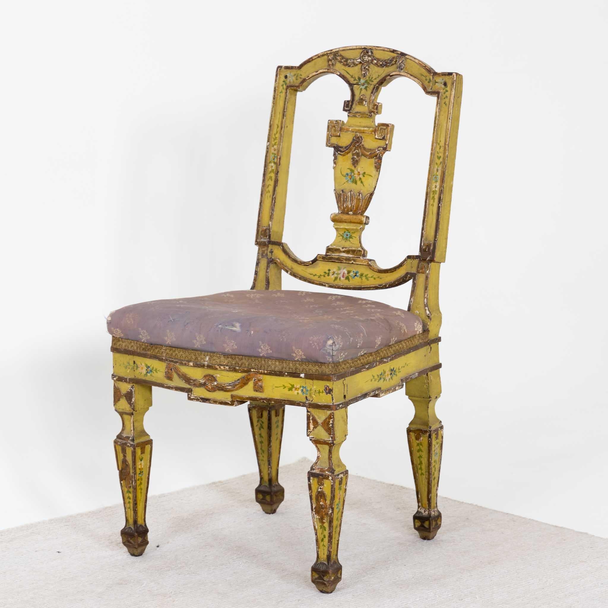 Pair of Venetian Dining Room Chairs, Italy, Late 18th Century For Sale 3