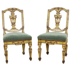 Pair of Venetian Dining Room Chairs, Italy, Late 18th Century