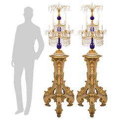 pair of Venetian early 18th century Baroque Period Giltwood pedestals