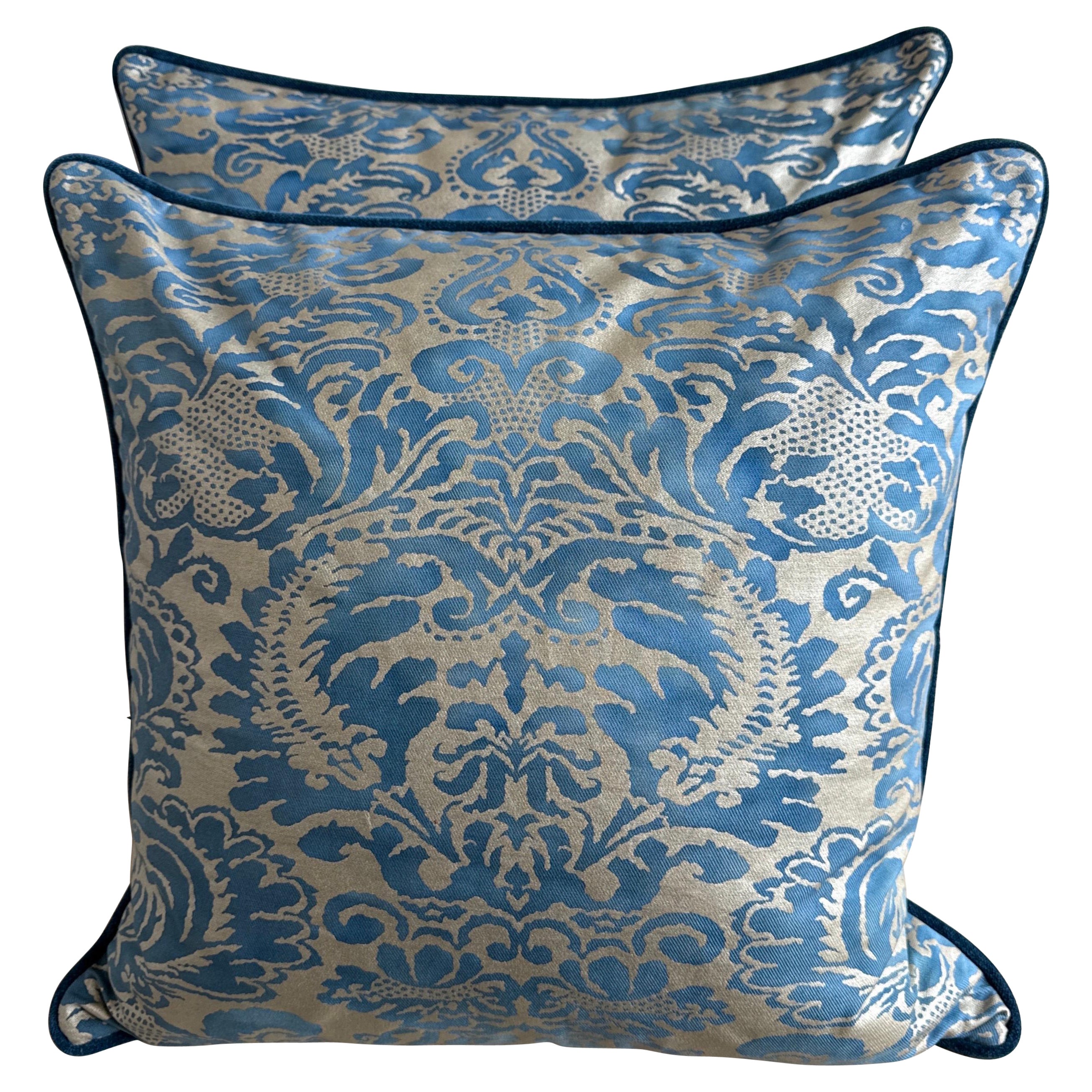 Pair of Venetian Fortuny Textile Pillows