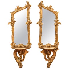 Pair of Venetian Gilded Mirrored Wall Brackets