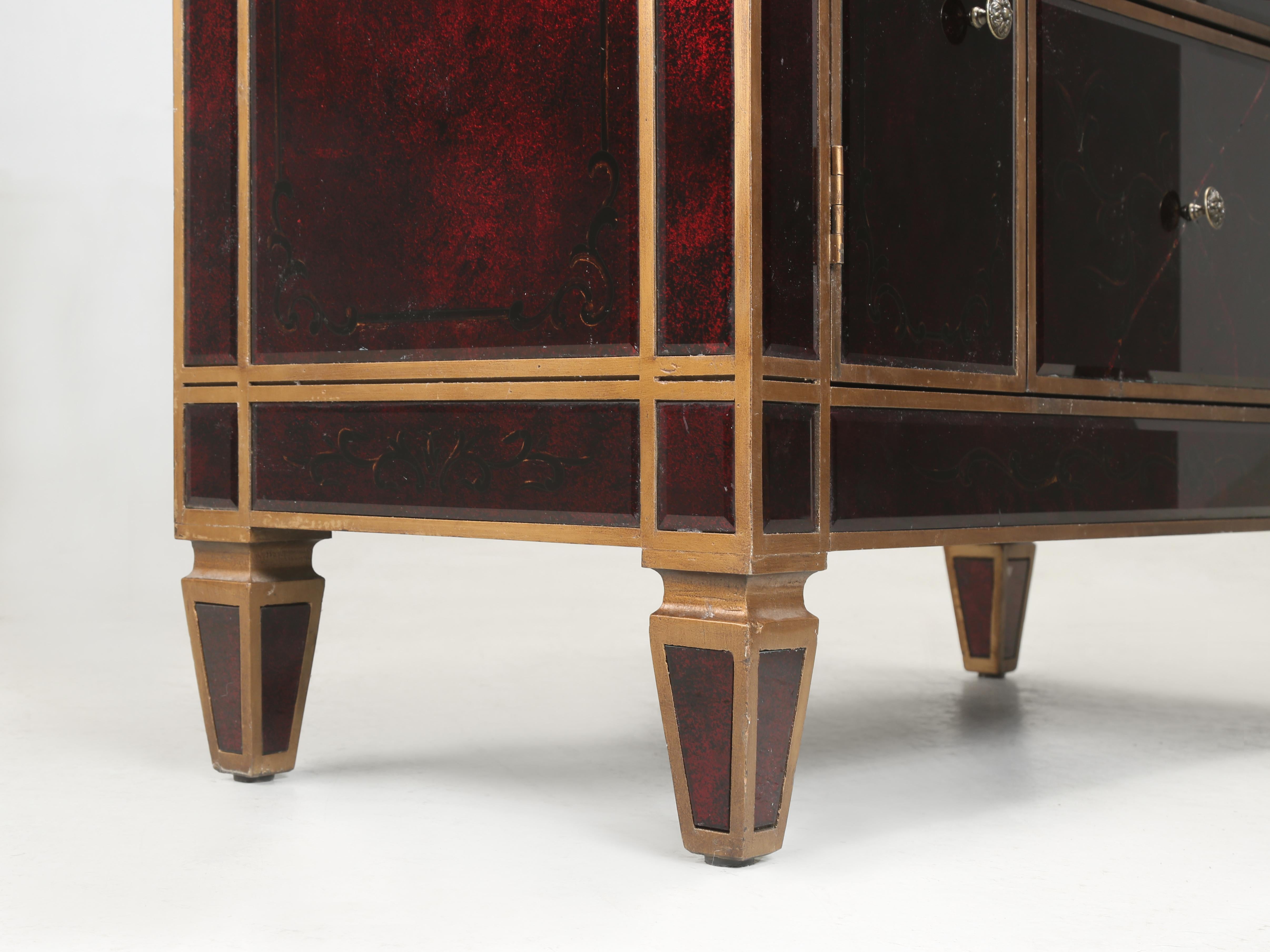 Pair of Venetian Glass and Gilt Matching Commodes or Dressers from Europe For Sale 11