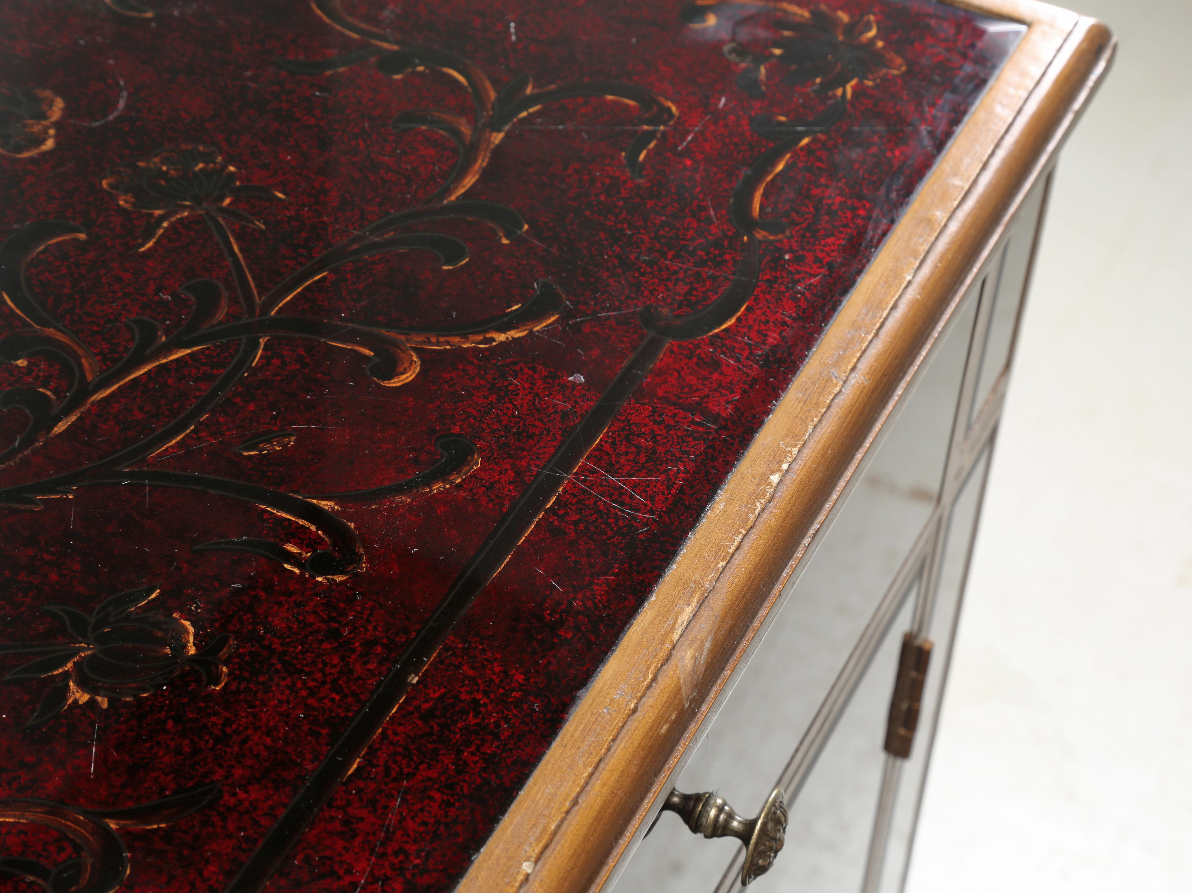 Pair of Venetian Glass and Gilt Matching Commodes or Dressers from Europe For Sale 2