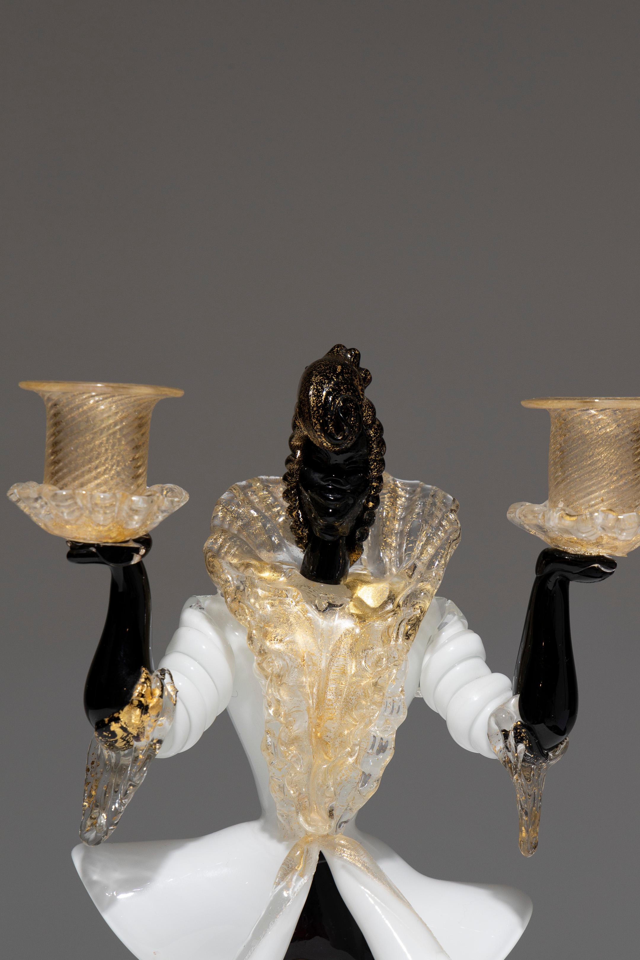 Paire de chandeliers vénitiens en verre de Murano, Salviati & Co, années 1950 en vente 4
