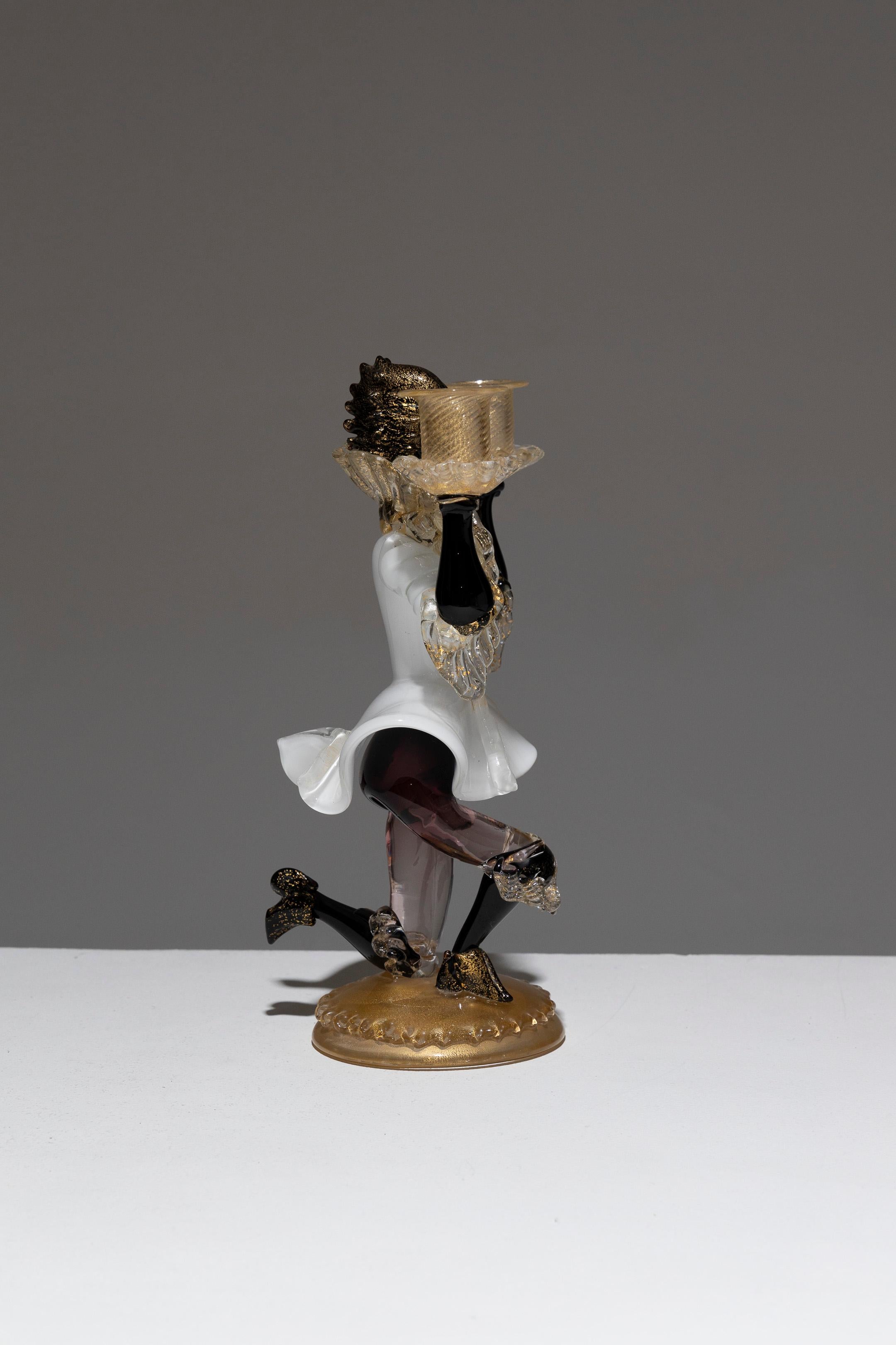 Paire de chandeliers vénitiens en verre de Murano, Salviati & Co, années 1950 en vente 1