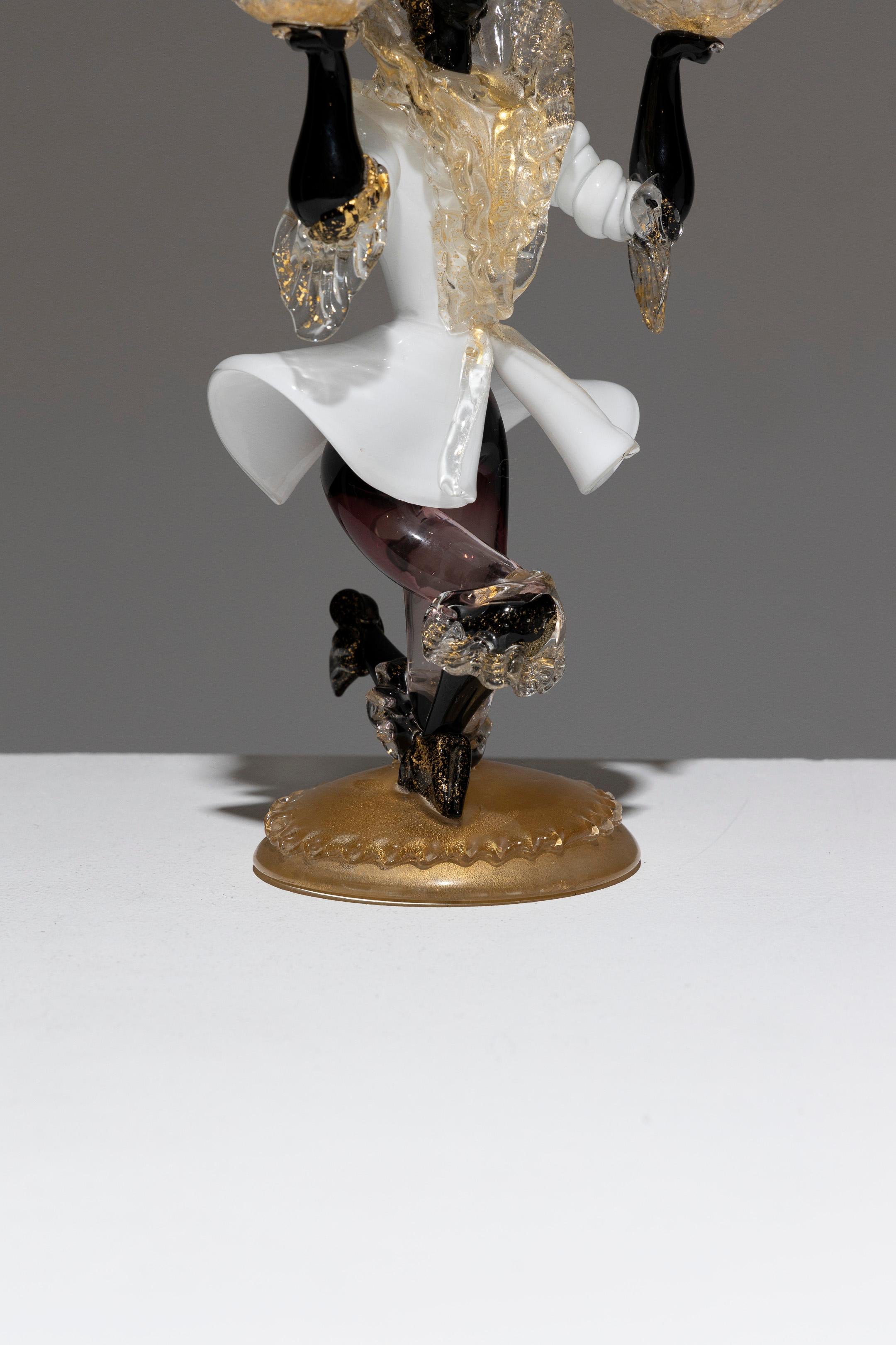 Paire de chandeliers vénitiens en verre de Murano, Salviati & Co, années 1950 en vente 3