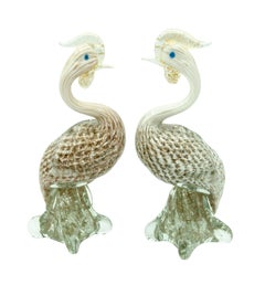 Pair of Venetian Glass Pheasants