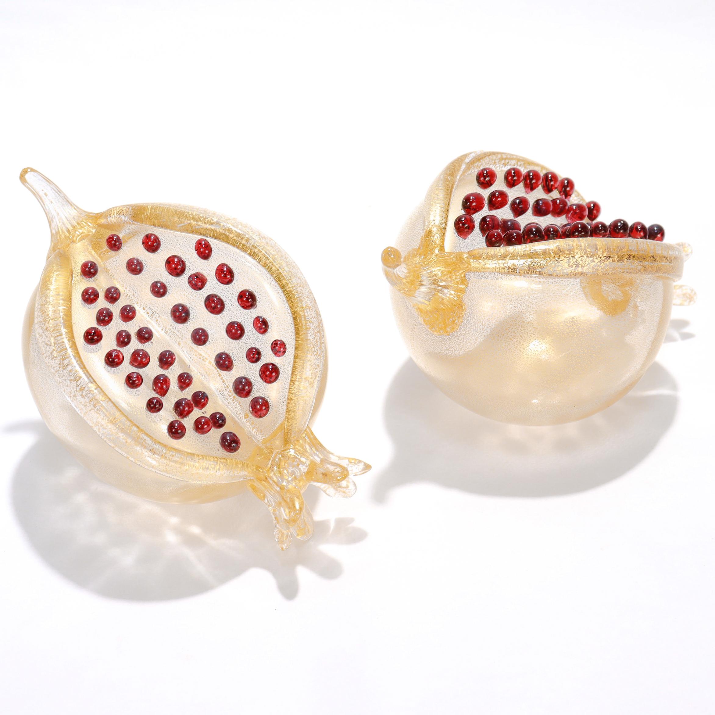 Pair of Venetian Glass Pomegranate Sculptures by Romeo Gigli for Pauly & Co. For Sale 4