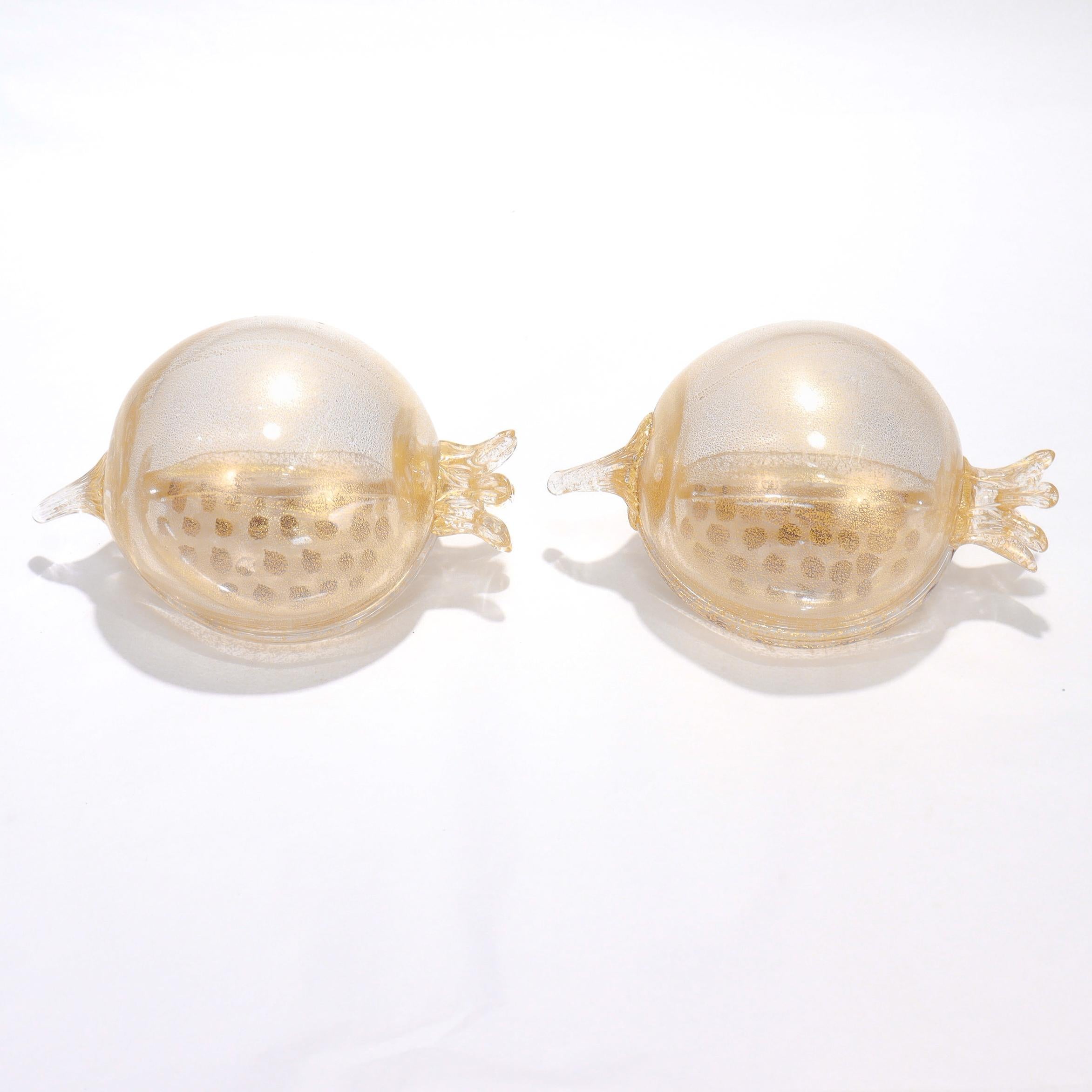 Pair of Venetian Glass Pomegranate Sculptures by Romeo Gigli for Pauly & Co. For Sale 5